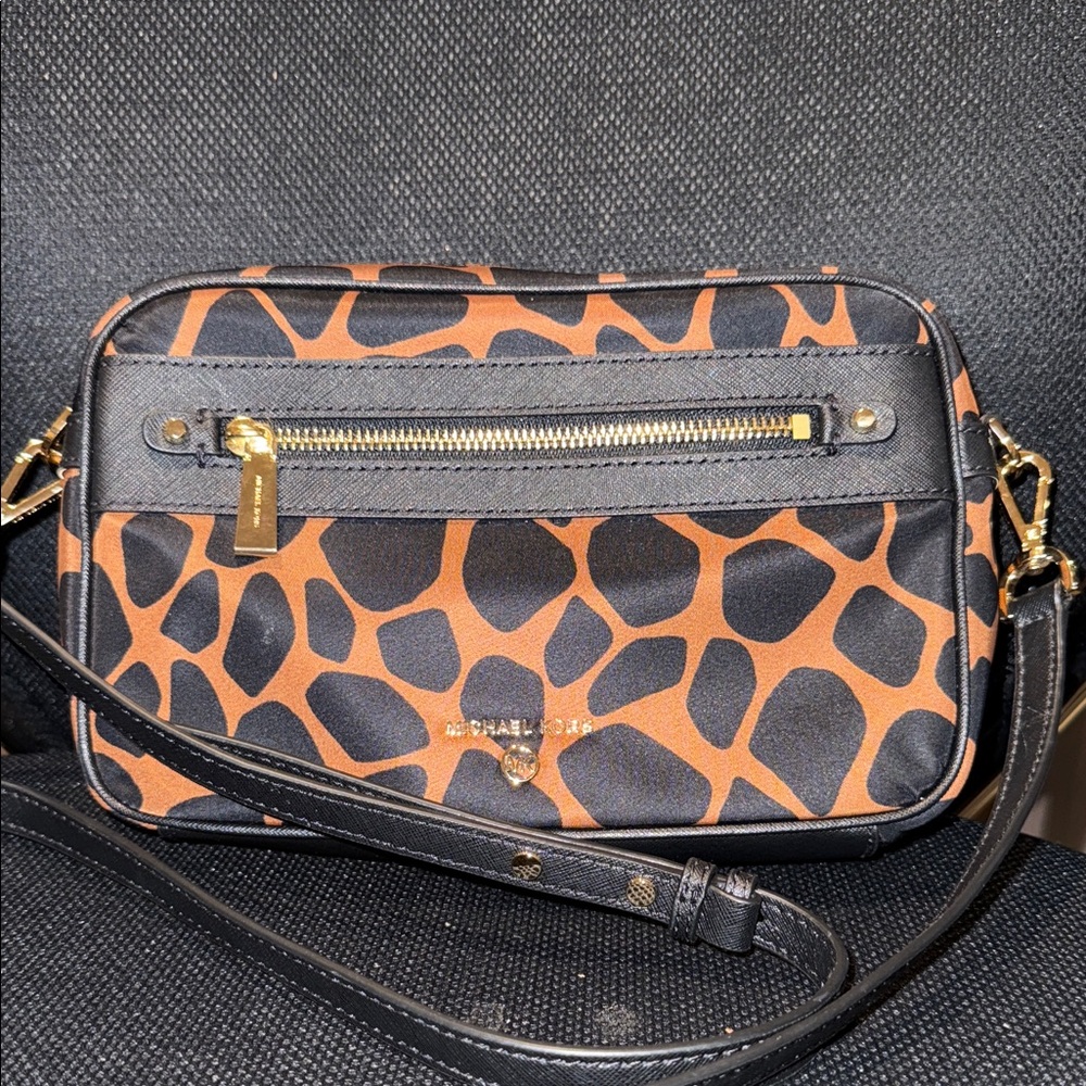 Michael Kors Black and Orange Crossbody Bag